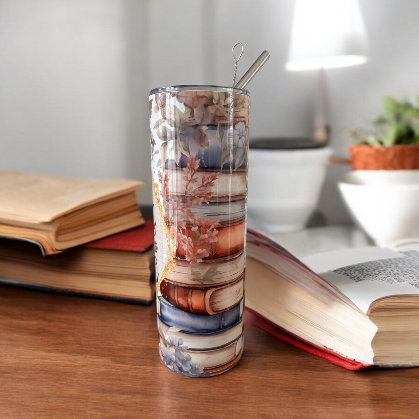 Books and Coffee tumbler