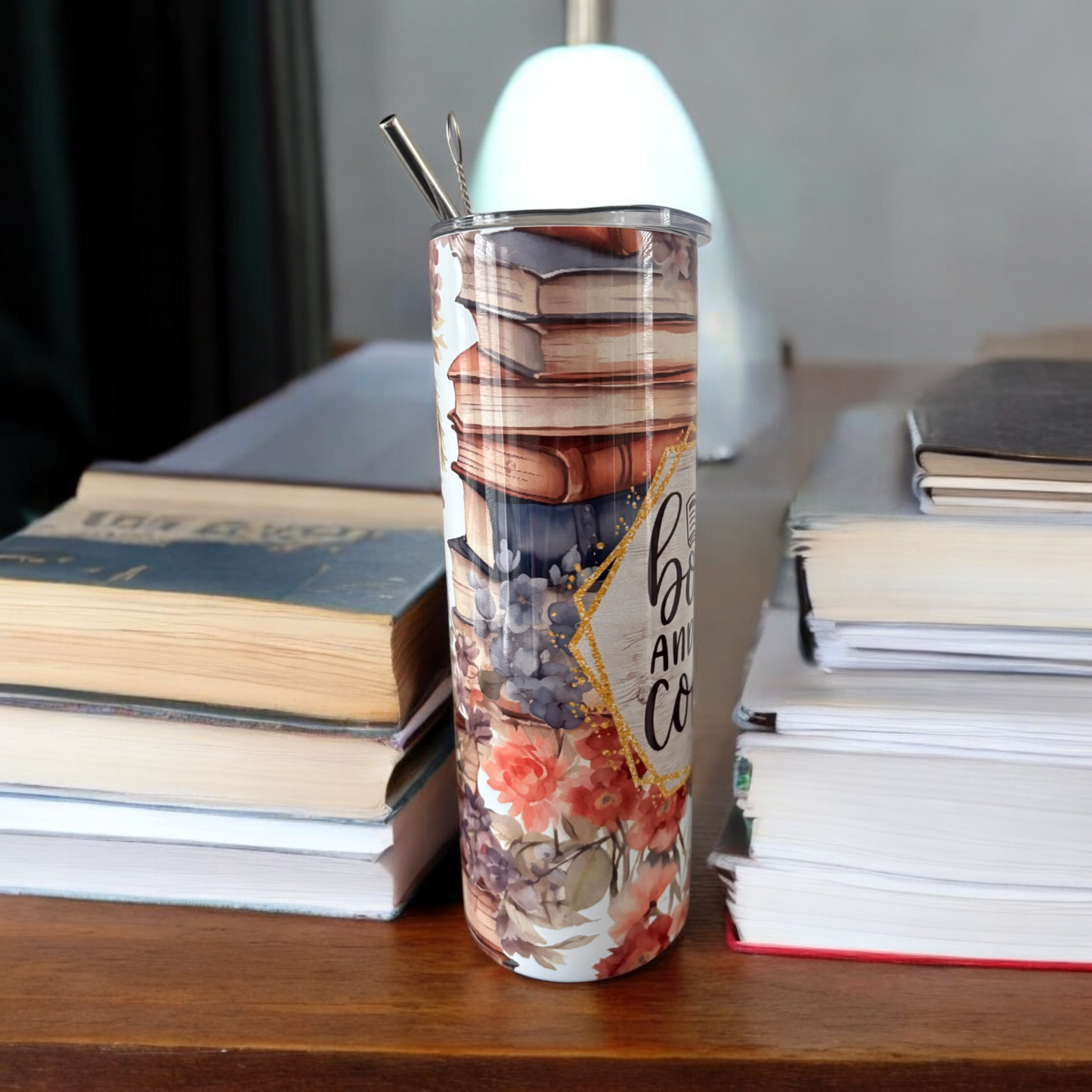 Books and Coffee tumbler