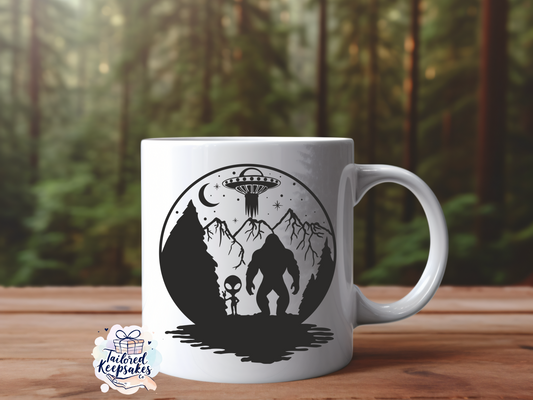Big foot and Alien mug
