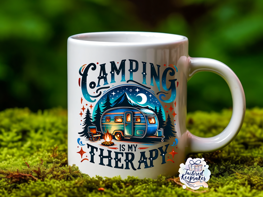Camping is my therapy mug