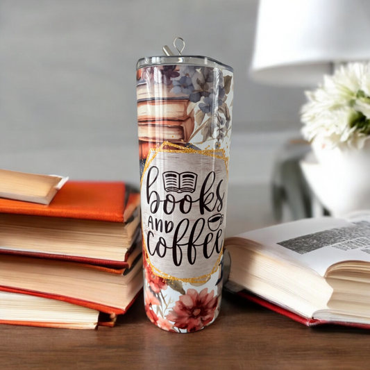Books and Coffee tumbler