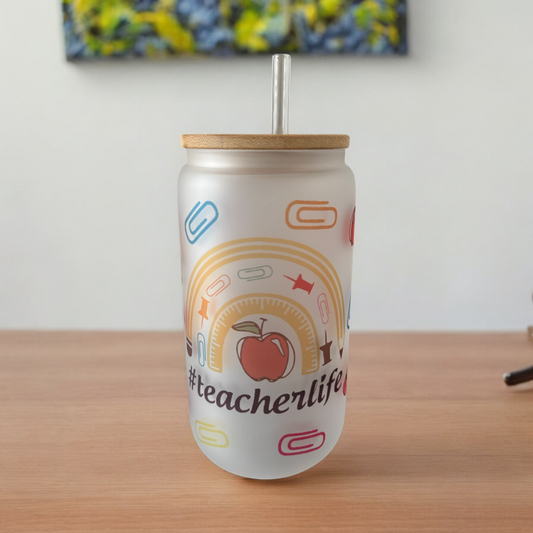 Teacher Life Glass Can