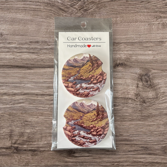 River and Mountains Car Coasters