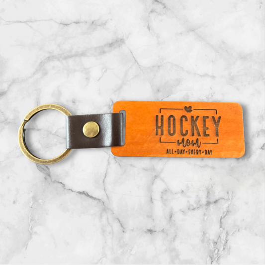 Hockey Mom All Day Every Day Keychain